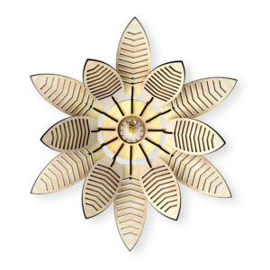 Lustra Flower, lemn natural, led, Unset