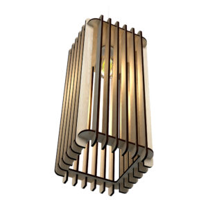 Lustra Square, Lemn natural, Led, Unset