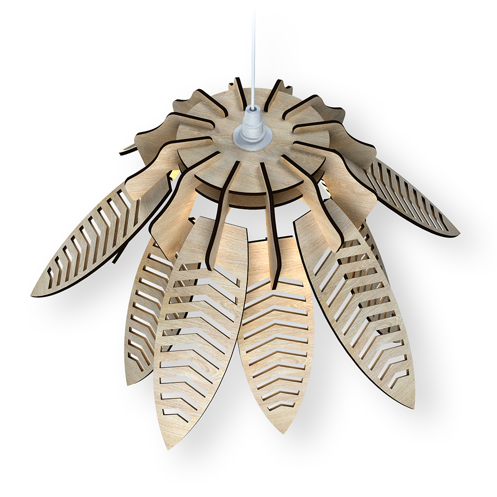 Lustra Flower, lemn natural, led, Unset Lustra Flower, lemn natural, led, Unset