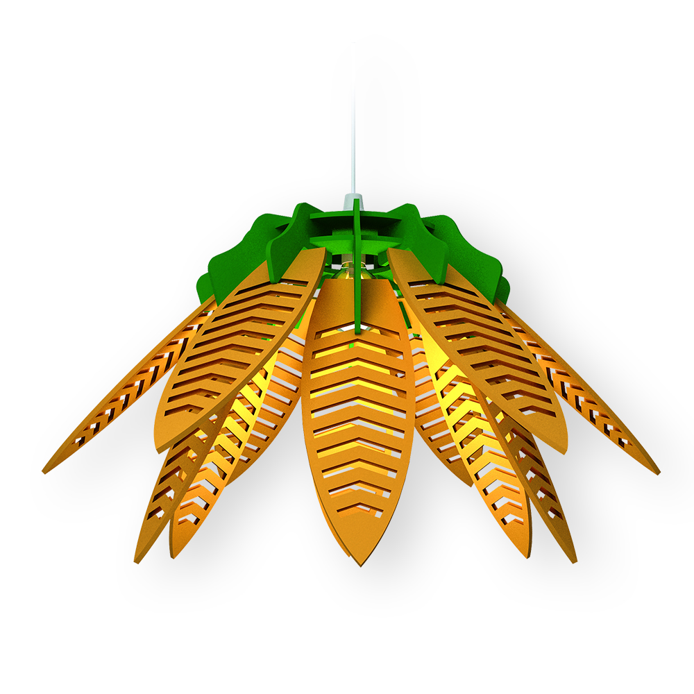 Lustra Flower, lemn natural, led, Unset Lustra Flower, lemn natural, led, Unset
